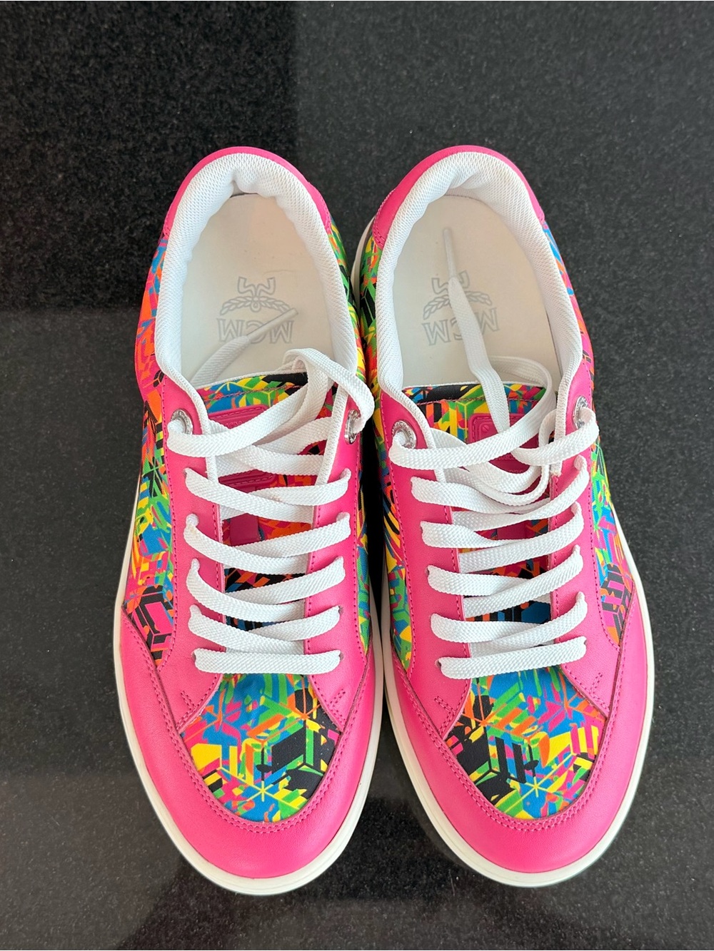 MCM Pink Multi-Color Platform Sneakers - Picture 4 of 11